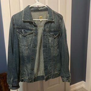 True Craft Split Side Distressed Blue Jean Jacket